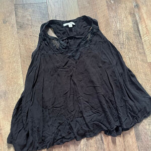 Women's Miami Black Lace Trim Tank Top S